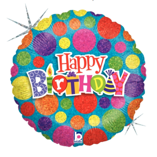 Dot Dot Birthday Balloon - 18" Foil unpackaged
