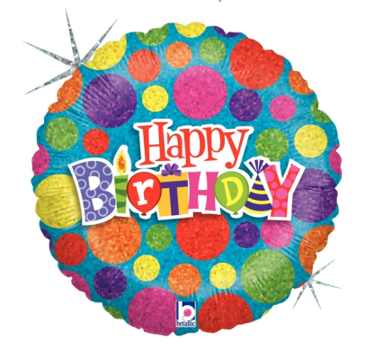 Dot Dot Birthday Balloon - 18" Foil unpackaged