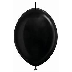 Metallic Pearl Black Link-O-Loon Balloons - 6" Latex (100ct)