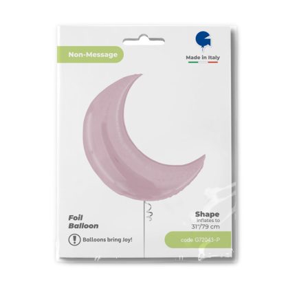 Pastel Pink Moon Supershape Balloon - 31" Foil - Image 2