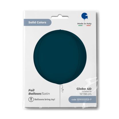 Satin Petrol Blue 4D Globe - 15" Foil - Image 2
