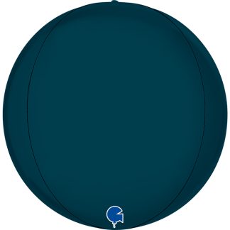 Satin Petrol Blue 4D Globe - 15" Foil