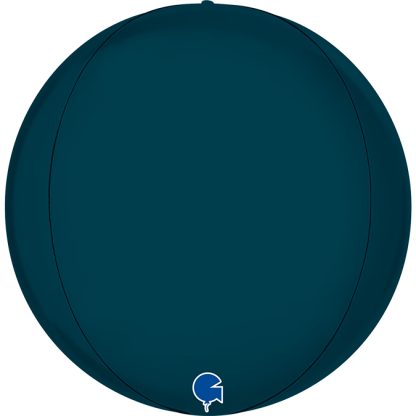 Satin Petrol Blue 4D Globe - 15" Foil