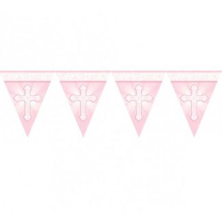 Pink Cross Pennant Banner - 3.65m