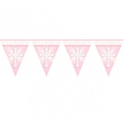 Pink Cross Pennant Banner - 3.65m