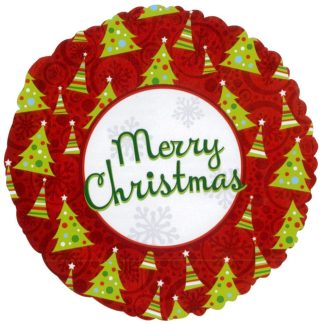 Merry Christmas Tree Balloon - Foil 18"
