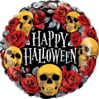 Golden Skulls Halloween Balloon - 18" Foil