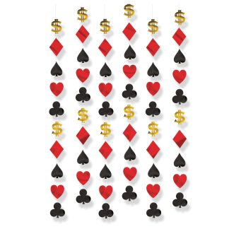 Casino String Decorations - 2.13m (6pc)