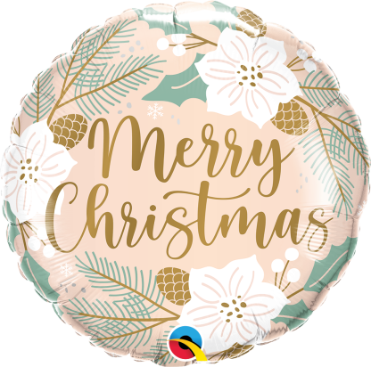 Christmas Floral Balloon - 18" Foil