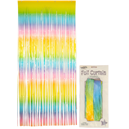 Pastel Rainbow Foil Door Curtain - (0.90m x 2.40m)
