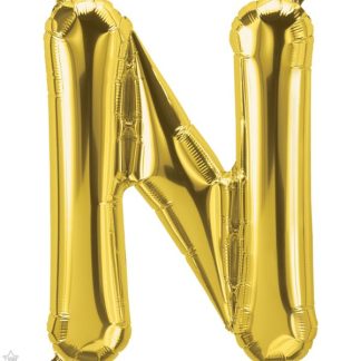 Gold Letter 'N' Balloon - 34" Foil