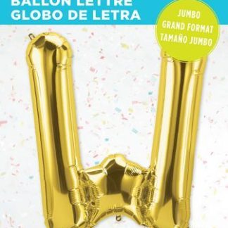 Gold Letter 'W' Balloon - 34" Foil