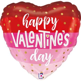 Mini Happy Valentine Satin Stripes Balloon  – 9" Foil