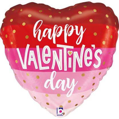 Mini Happy Valentine Satin Stripes Balloon  – 9" Foil