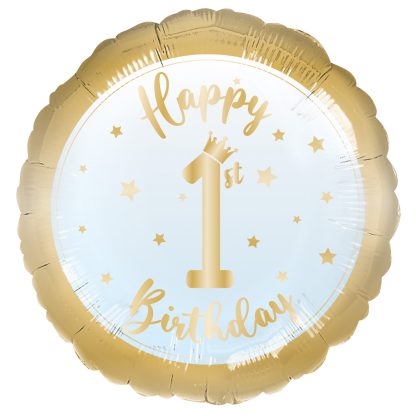 1st Birthday Boy Standard Balloon - 18" Foil