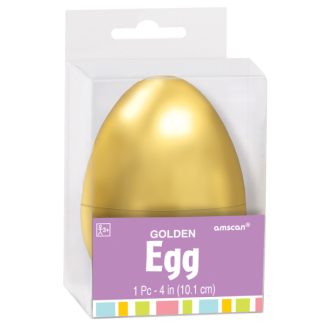 Golden Plastic Fillable Egg - 10cm
