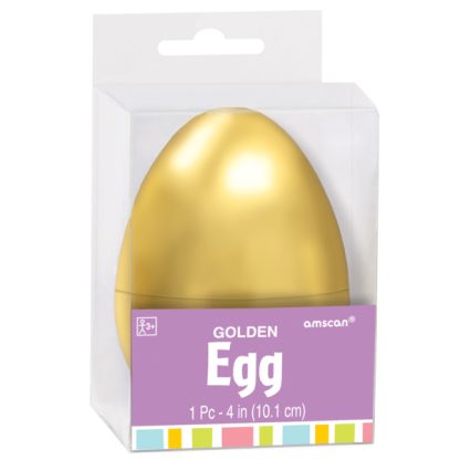 Golden Plastic Fillable Egg - 10cm