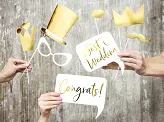 Wedding photo props, mix Gold - 1 pkt / 10 pc.
