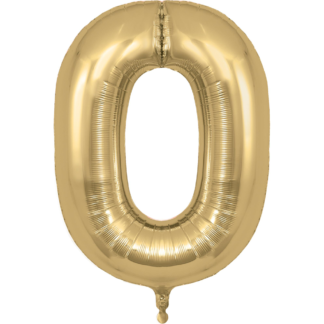 Gold Silk Number 0 Balloon - 34" Foil