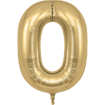 Gold Silk Number 0 Balloon - 34" Foil