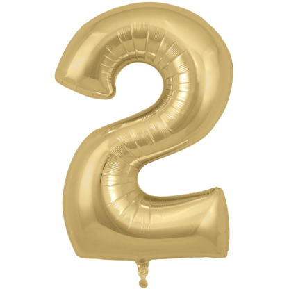 Gold Silk Number 2 Balloon - 34" Foil