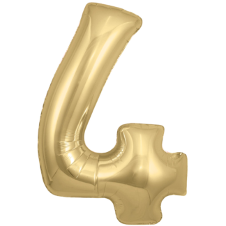 Gold Silk Number 4 Balloon - 34" Foil