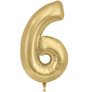 Gold Silk Number 6 Balloon - 34" Foil