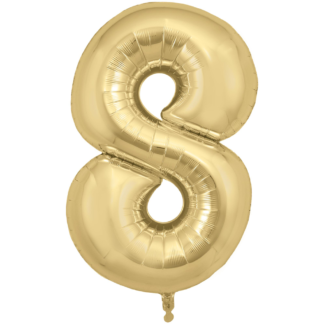 Gold Silk Number 8 Balloon - 34" Foil
