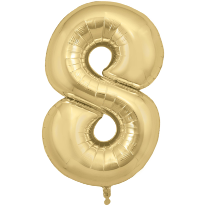 Gold Silk Number 8 Balloon - 34" Foil