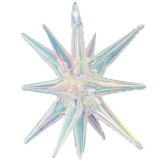 Iridescent Conjoined Exploding Star Balloon Air-fill Only - 22" Foil