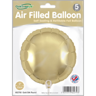 Gold Silk Round 9" Packaged Self Sealing x 5pcs