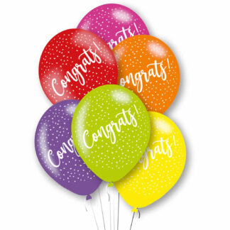 Congrats Primary Mix Balloons - 11" Latex (6ct)