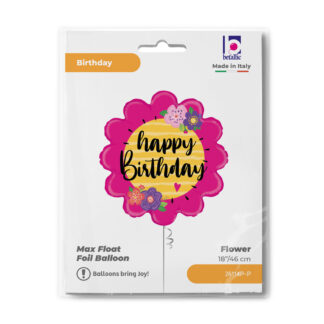 Happy Birthday Flowers Balloon- 18"