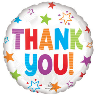 Thank You Colourful Stars Balloon - Foil 18"