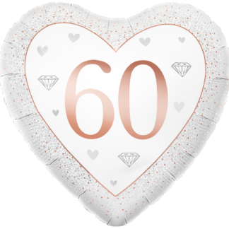 Happy 60th Anniversary Diamond Heart Balloon - 18" Foil
