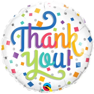 Thank You Colourful Confetti Balloon - 18" Foil