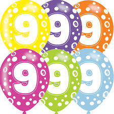 Age 9 Assorted Colours Balloons - 11" Latex (6ct)
