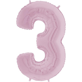 Pastel Pink Number 3 Balloon - 26" Foil