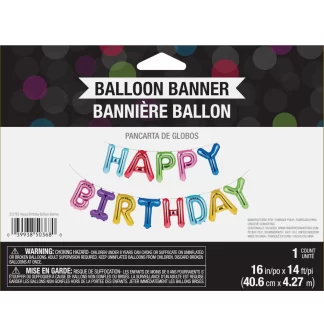 Rainbow 'Happy Birthday' Balloon Banner - (16" x 14ft) Foil