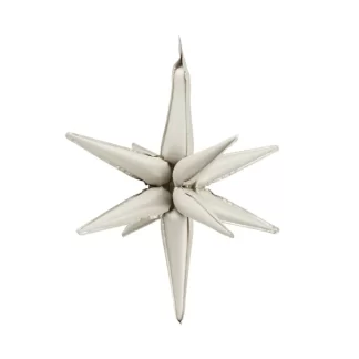 Beige Exploding 3D Star Balloon Air-fill Only - 28" Foil