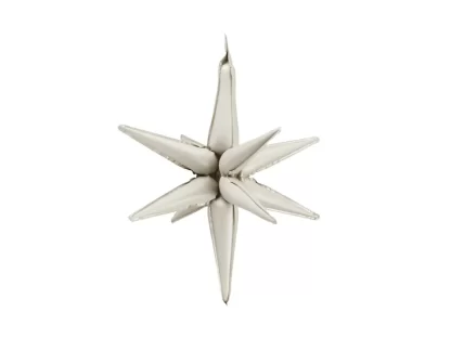 Beige Exploding 3D Star Balloon Air-fill Only - 28" Foil