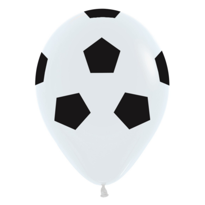 Soccer Ball Printed White Balloons - 12" Latex (12ct)
