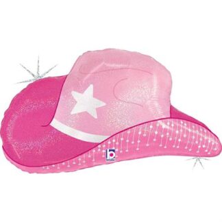 Pink Cowgirl Hat Shape Balloon - 26" Foil
