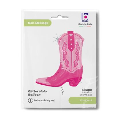 Pink Cowgirl Boot Shape Balloon - 29" Foil - Image 2