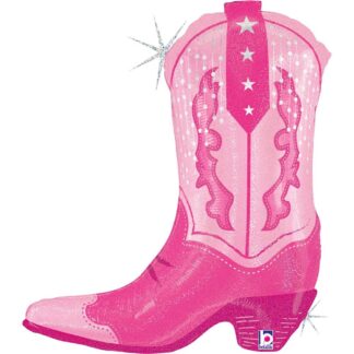 Pink Cowgirl Boot Shape Balloon - 29" Foil