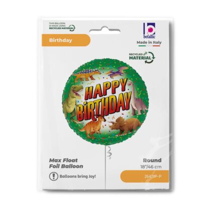 Happy Birthday Dinosaur Balloon - 18" Foil - Image 2