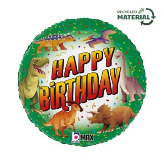 Happy Birthday Dinosaur Balloon - 18" Foil