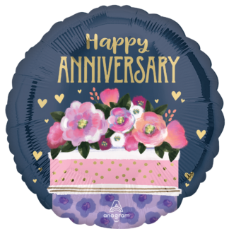 Happy Anniversary Cake Balloon - 18" Foil