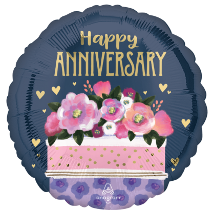Happy Anniversary Cake Balloon - 18" Foil