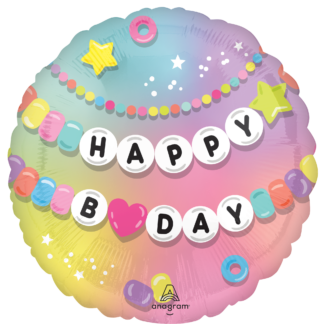 Friendship Bracelet Happy Birthday Balloon - 18" Foil